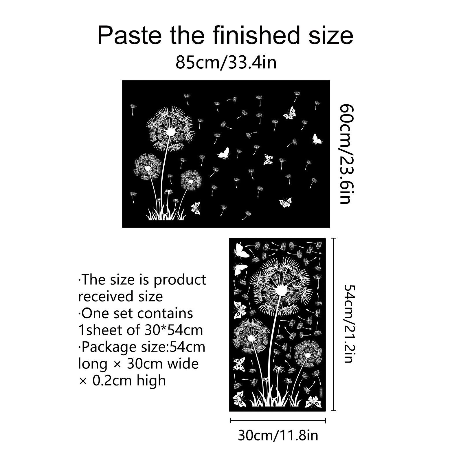 White Dandelion Window Clings Flying Flowers Butterflies Spring Window Decals Anti-Collision Glass Window Doors Window — image 3
