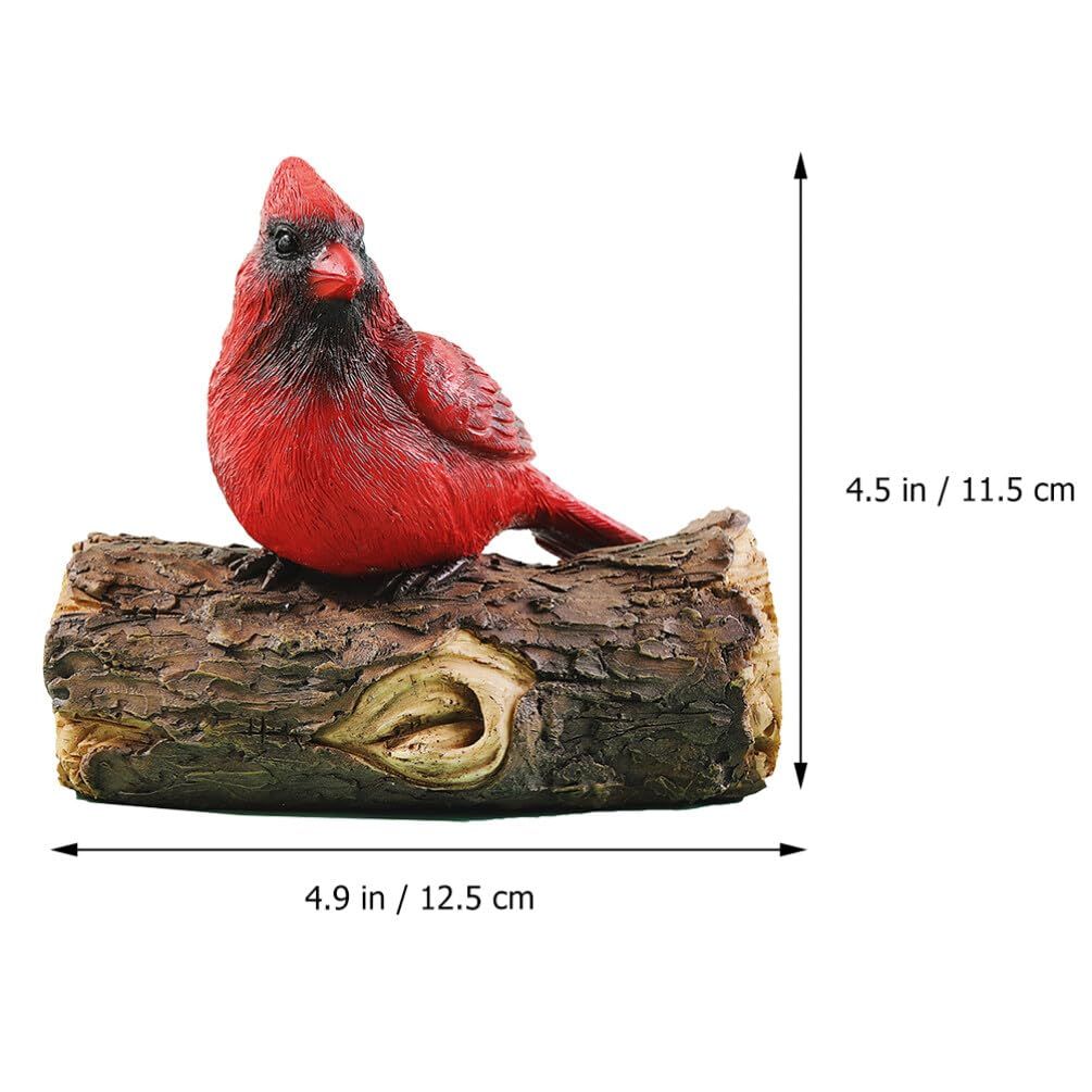 Miniature Cardinal Figurine Resin Bird on Tree Statue Outdoor Garden Sculpture Yard Art for Christmas Party Decoration Gifts — image 2
