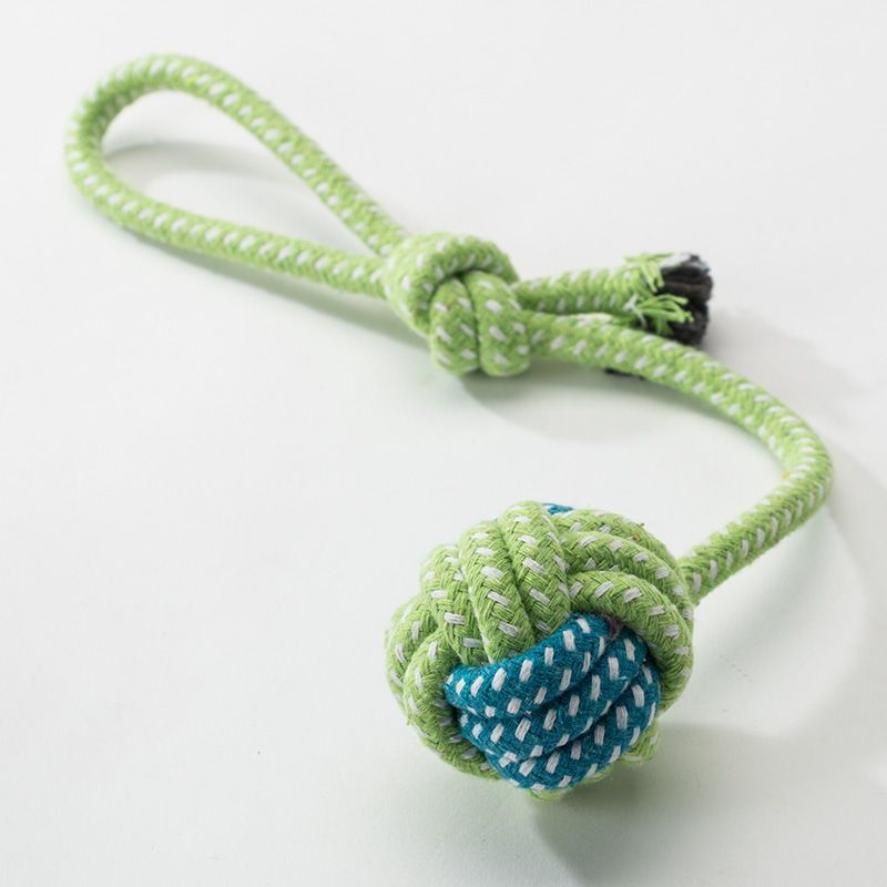 Sour bear Dog Chew Toy Cotton Rope Molar Bite Resistance Two-color cotton ball Blue — image 6