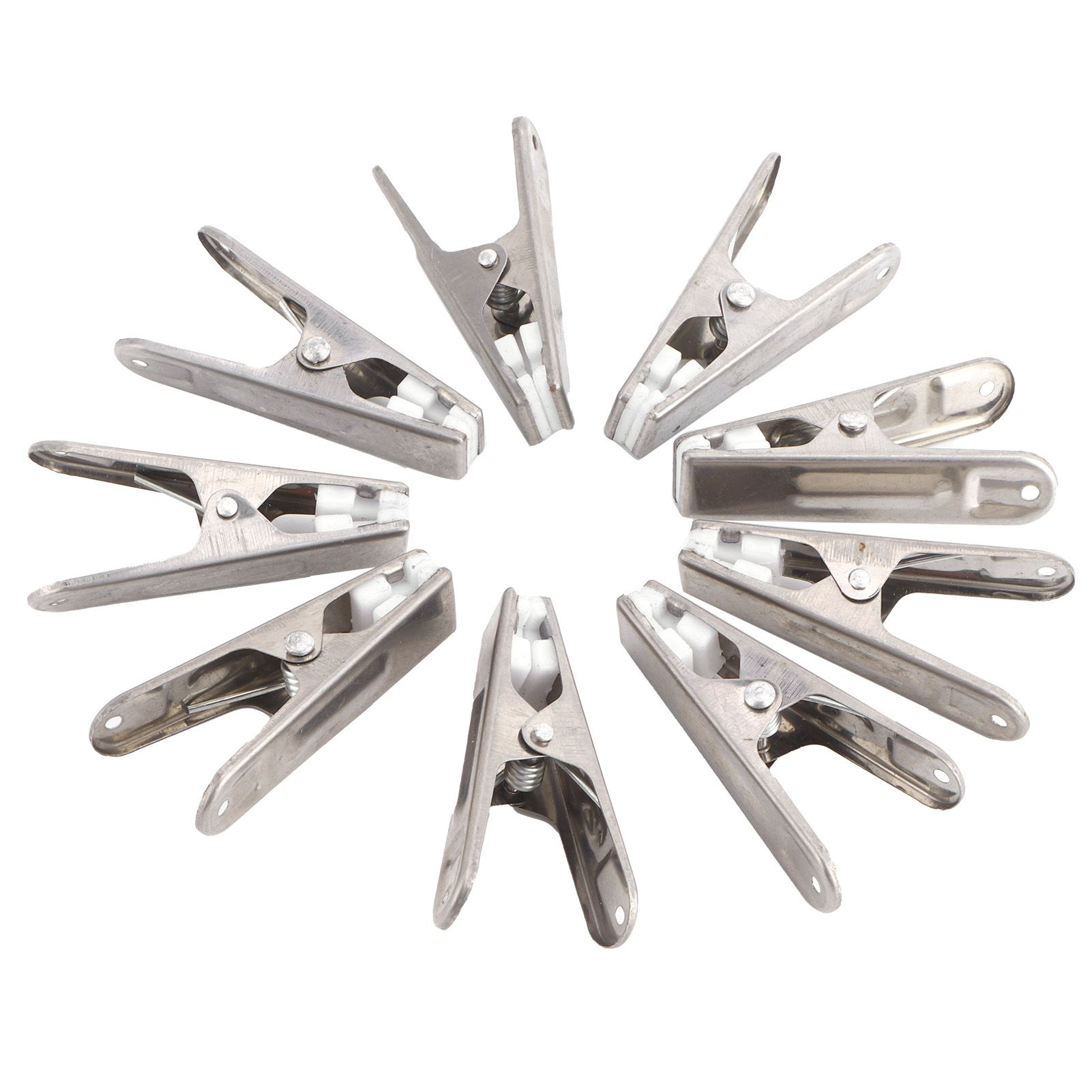 20Pcs Clothes Clips Stainless Steel Clothes Hanging Pins Clamps Home Laundry Underwear Pegs — image 2