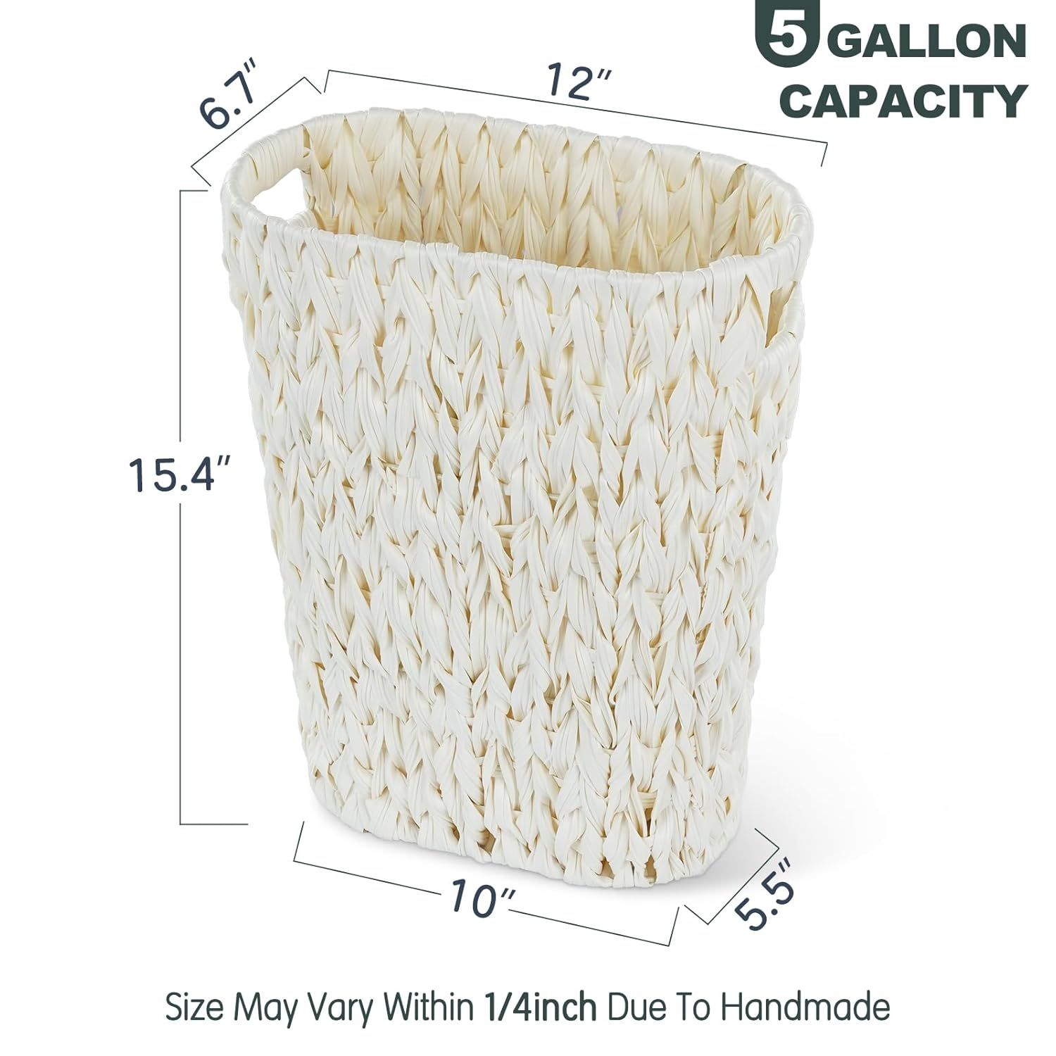 Waterproof Wicker Waste Basket for Bathroom — image 4