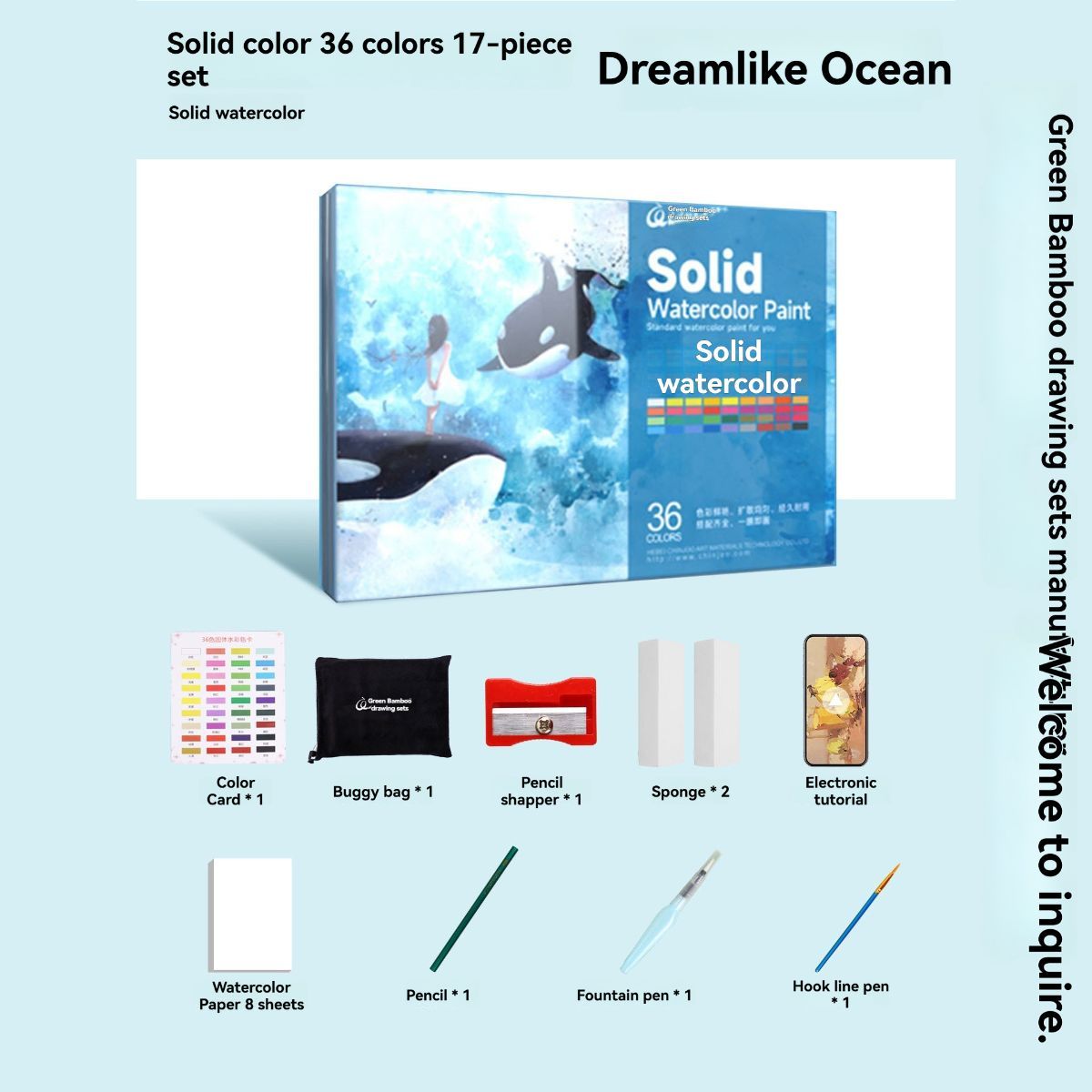 Pearlescent Watercolor Solid Paint Set Art Supplies Watercolor Paints Luminous - Multi-color - Size 362