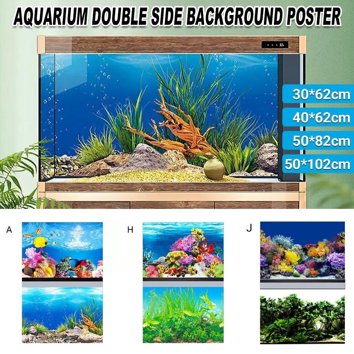Aquarium Background Fish Tank Wallpaper Double Sided Decoration Sticker Paper - H-50cmx82cm β image 2