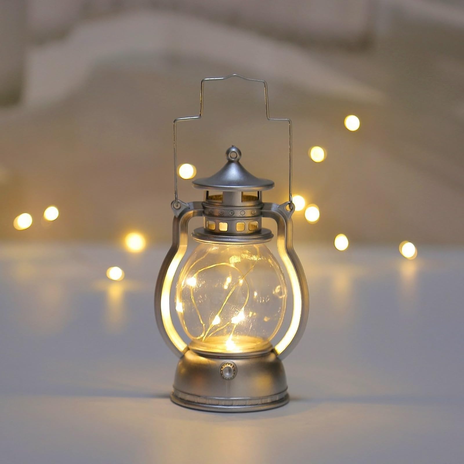 Flameless LED Candles with Moving Flame Effect for Christmas, Table Decor, Living Rooms and Safe Ambient Lighting, Silver