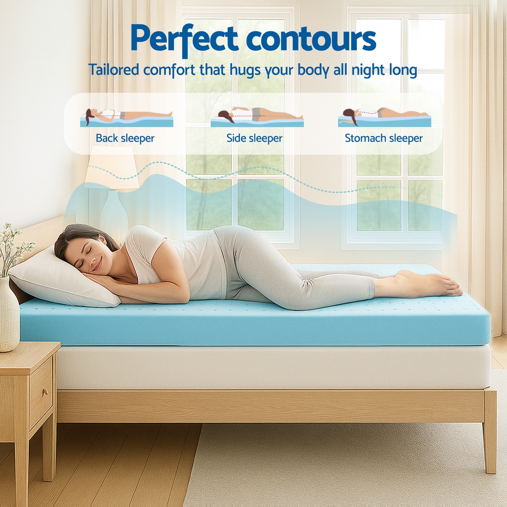 Giselle 12cm Memory Foam Mattress Topper Ventilated Cool Gel Bamboo Cover King Single โ image 4