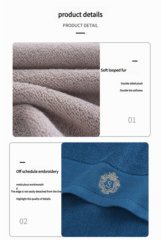 Premium Absorbent Cotton Towel Set - Soft Bath & Hand Towels with Double-Sided Plush(purple) โ image 4