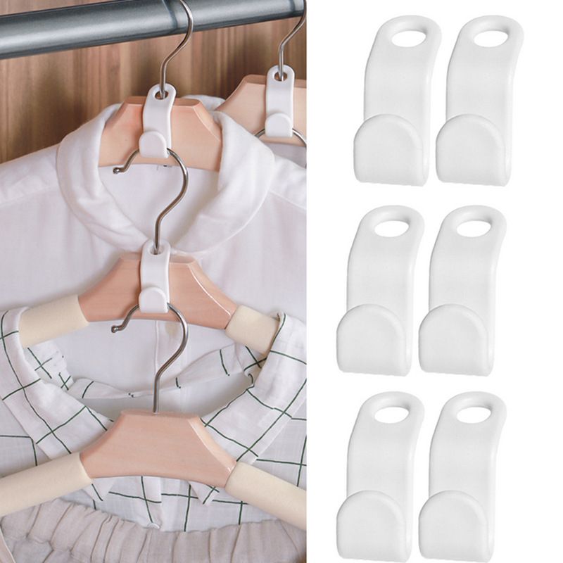 50PCS Clothes Hook Hanger Hooks Space Saving Closet Connector Organizer Closet Organizer,Space Saving Hanger Hooks(White) — image 3