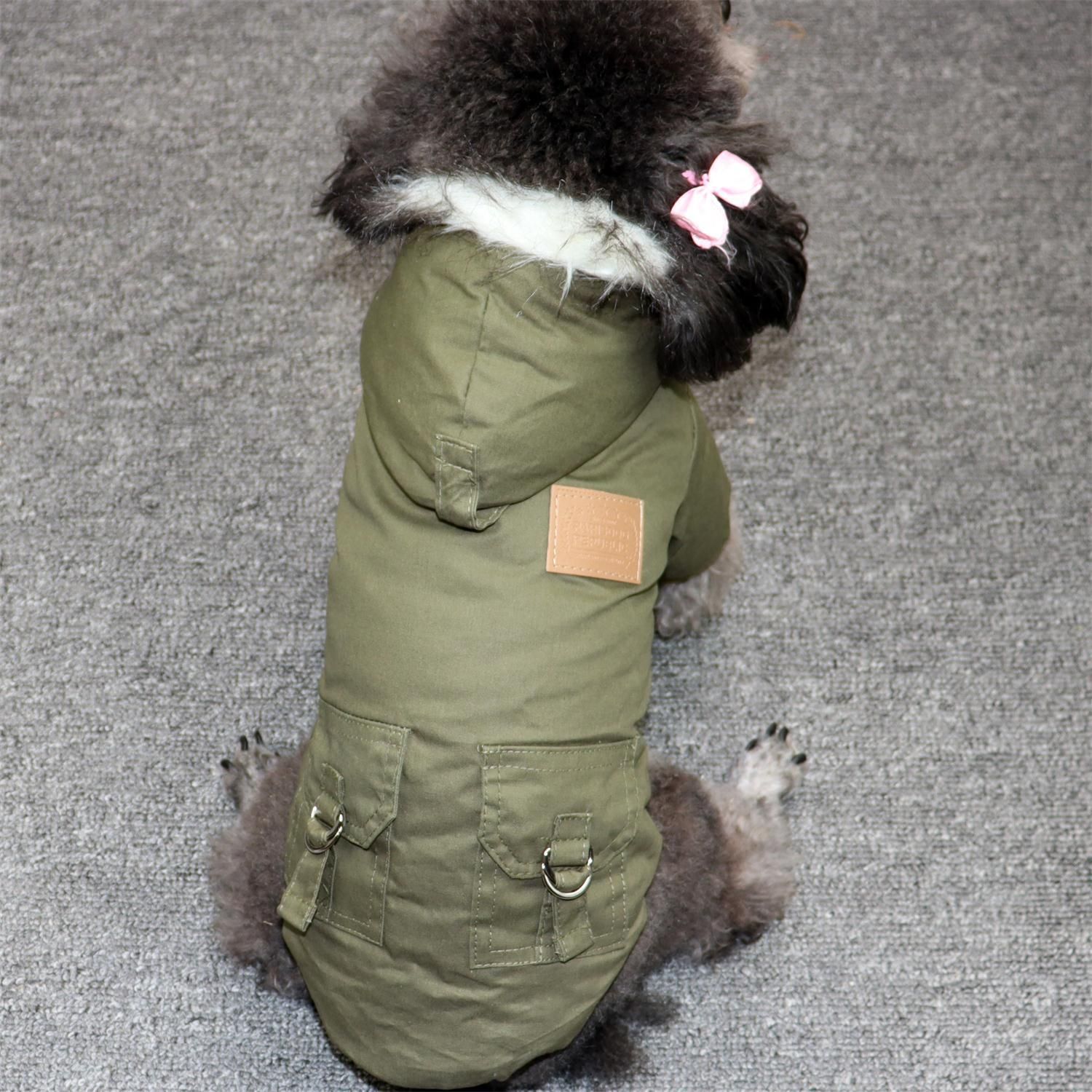 Odd Pet Thickened Cotton Dog Clothes Small Breed Winter mountaineering uniform army green XL โ image 5