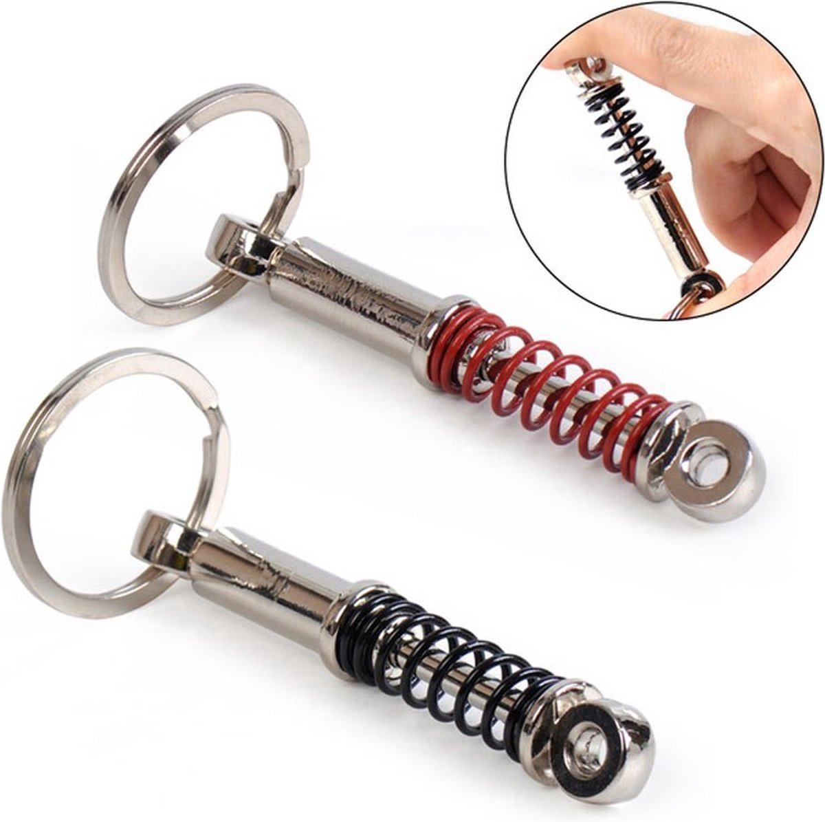 Car Shock Absorber Keychain | Car Key Holder | Shock Absorber Spring Keychain | Universal | Car Accessories | Black — image 2