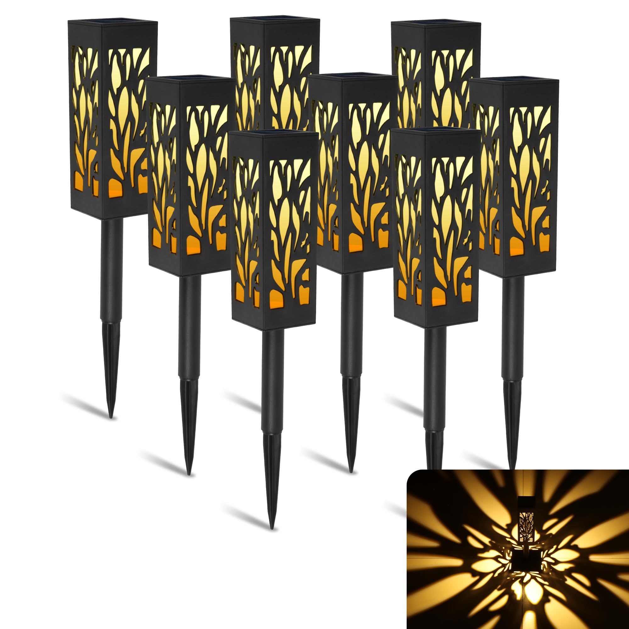 8Pack Solar Pathway Lights Outdoor