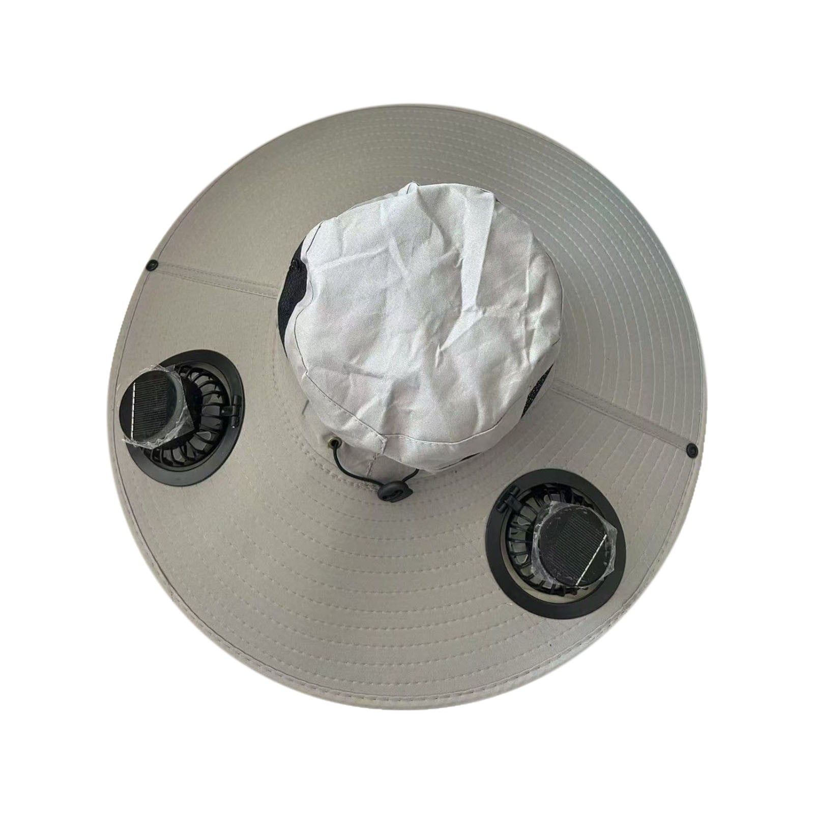 Solar Fan Hat Wide Brim Solar Fan Hat Outdoor Wide Brim Sun Hat with Solar Fan Fishing Hat, Removable & USB Charging Fan B-Gray โ image 2