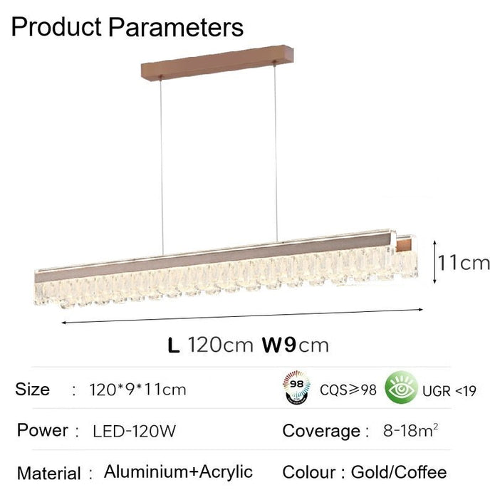 BAMDECOR A188 Nordic Dual Linear Dimmable Acrylic Kitchen Dining Table Pendant Light Minimalist Modern Lighting (Coffee) โ image 6