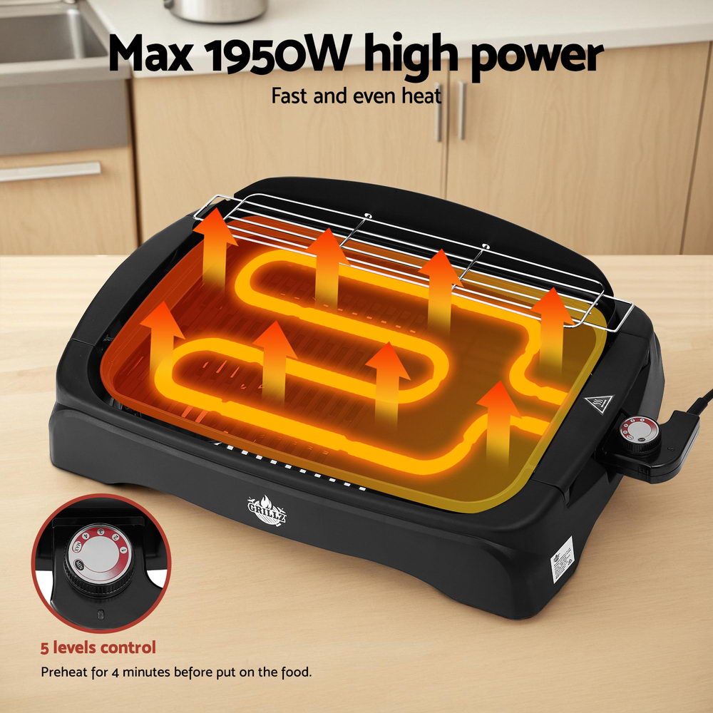 Grillz 1950W Electric BBQ Grill Non-stick Plate for Indoor Outdoor — image 6