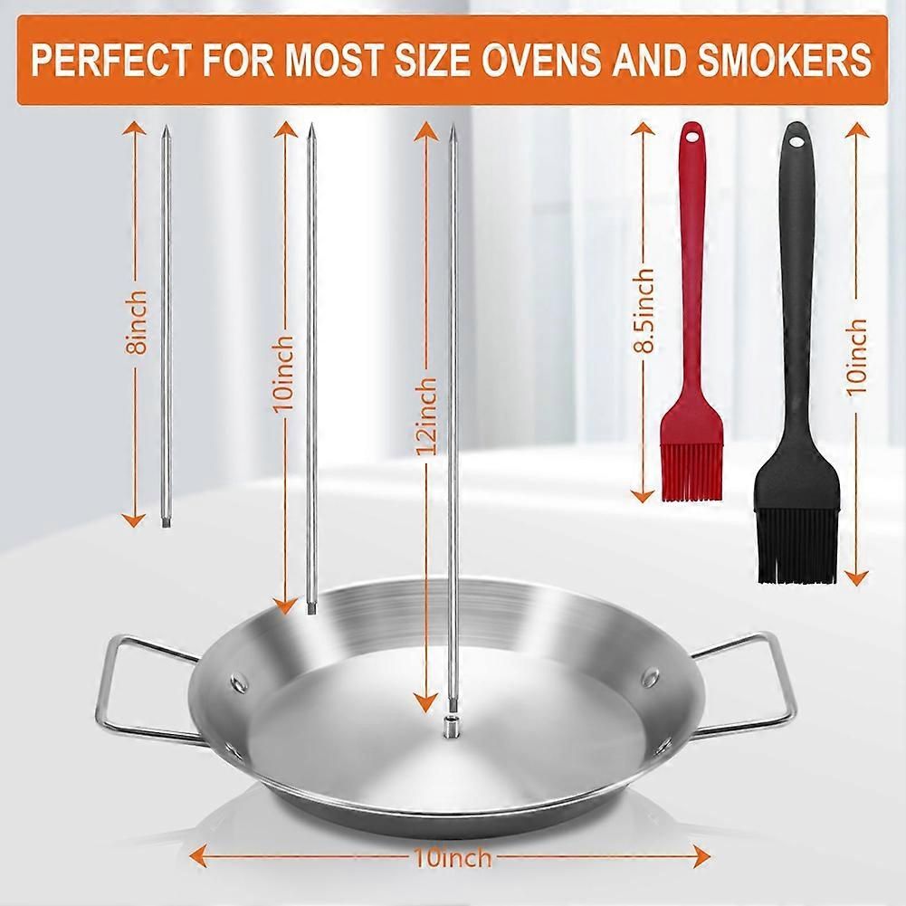 3-Skewer Vertical Barbecue Rack Stainless Steel for Al Pastor and Brazilian Grilling Silver โ image 5