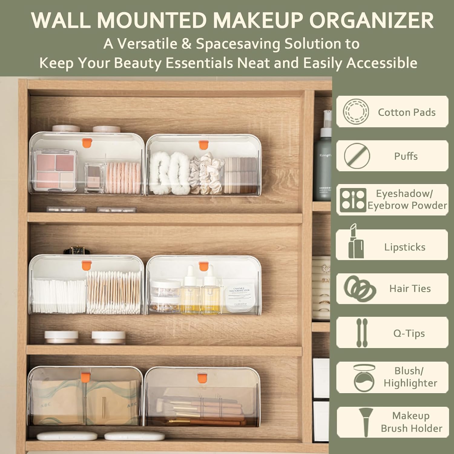 White Storage Box with Lid for Cotton Swabs Cotton Pads Toothpicks Household Organizer β image 4