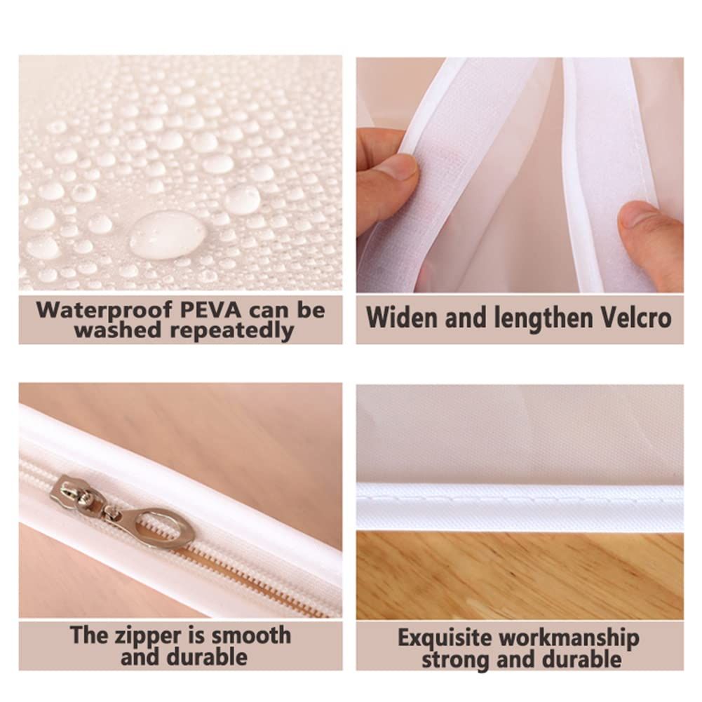 Large Translucent Frosted Garment Rack Cover Bags Clothing Storage Bag with Zipper for Hanging Shirts,Seal Closets to Protect — image 4