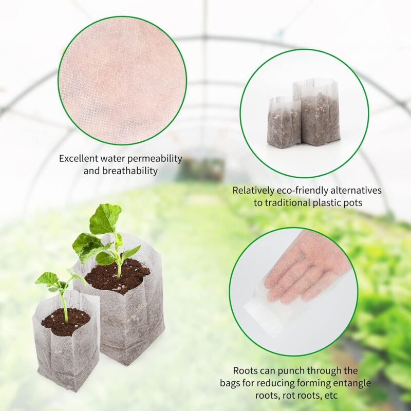 200 pcs Biodegradable Non-Woven Fabric Plant Grow Bags Seedling Grow Bags (14 X 16Cm + 10 X 12Cm) โ image 4