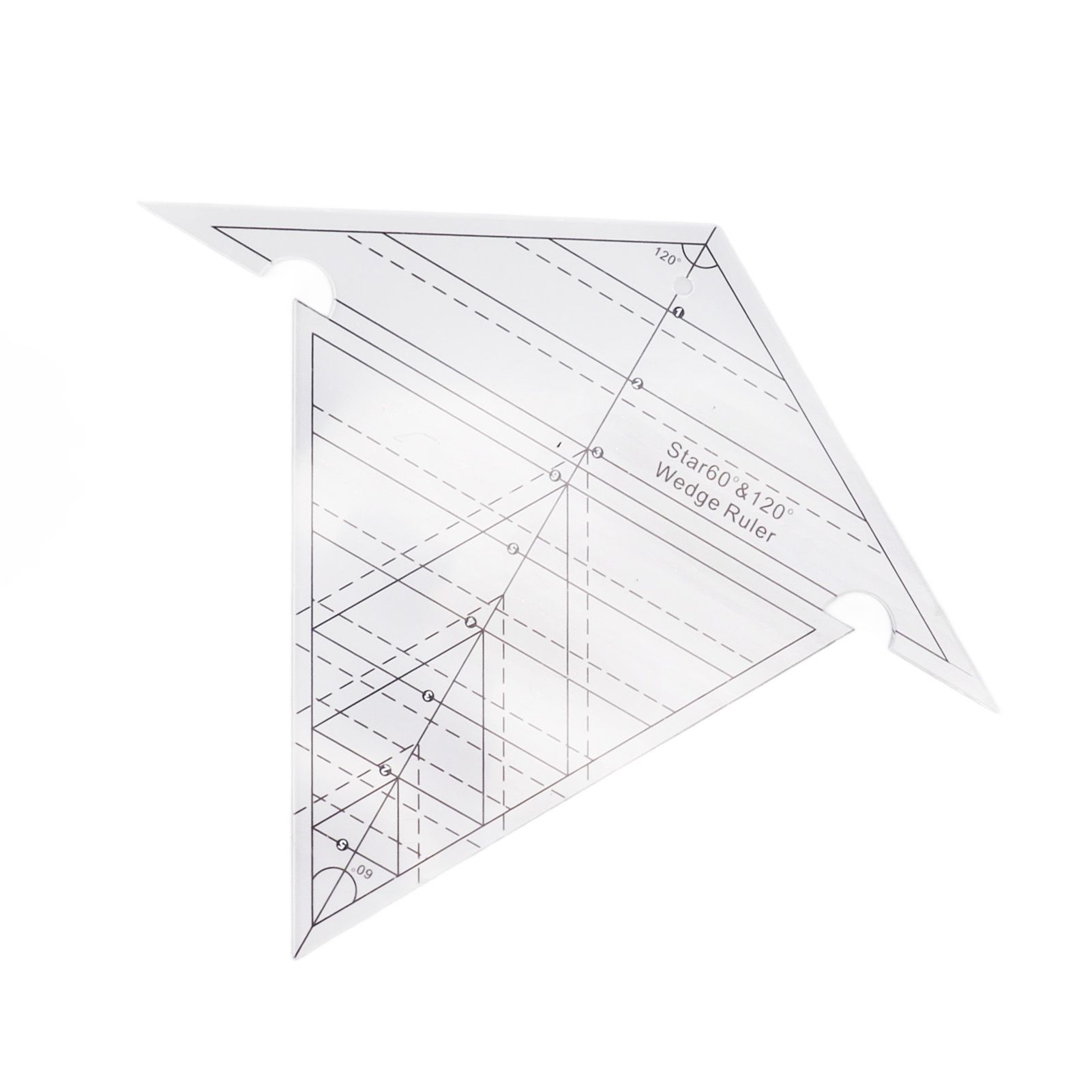 Sewing Wedge Ruler 60 Degree and 120 Degree Acrylic Transparent Precise Scale Reusable Quilting Ruler for DIY Design โ image 3