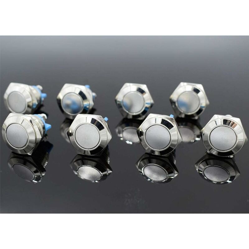 Momentary Metal Push Button Switch 12V 8 pcs 16Mm For Marine Waterproof Car Rv Truck Boat — image 4