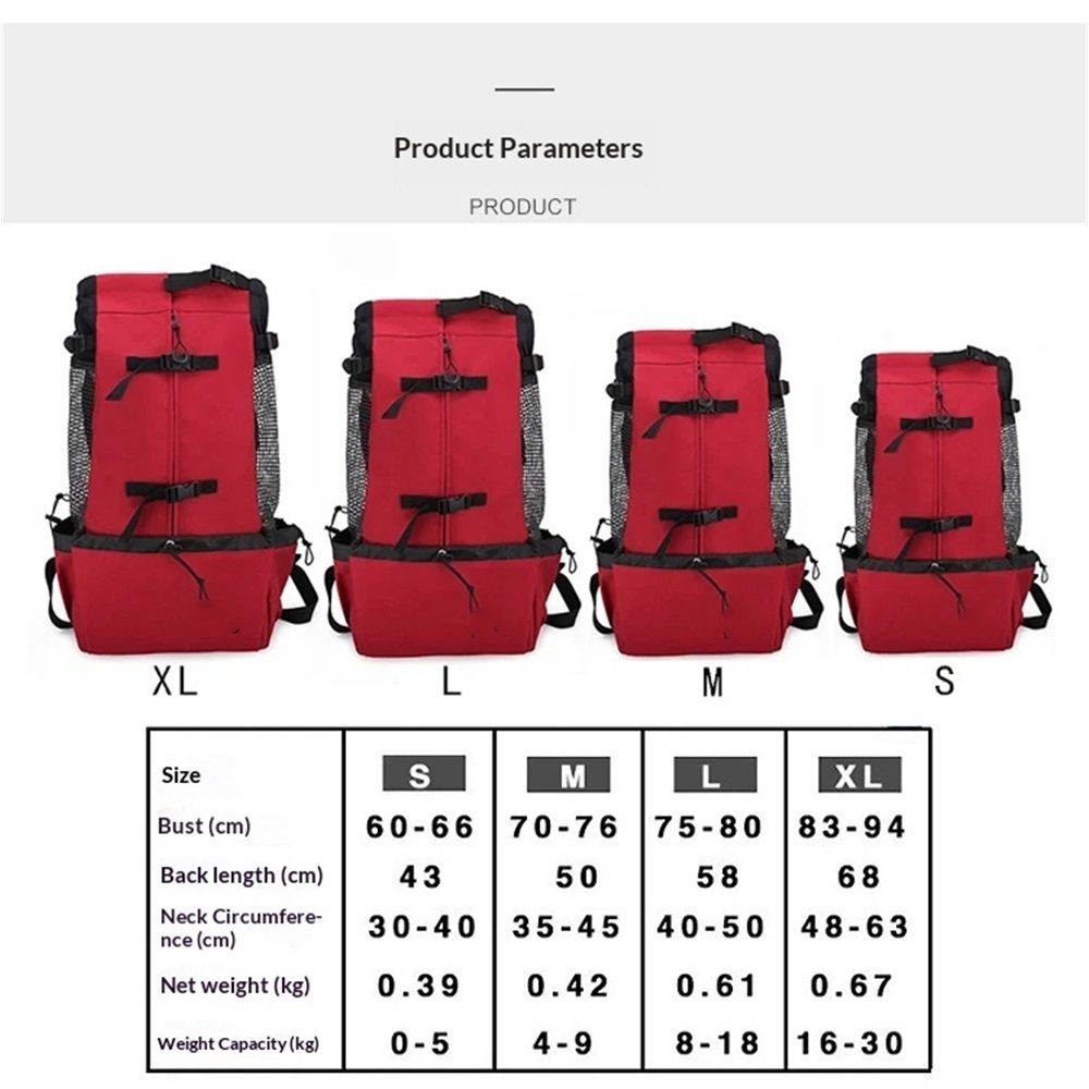Red(S) - Ideal for Dogs with Length - Durable, Breathable Backpack-Style Carrier - Perfect for Walks, Short Hikes & Public Transportation — image 3