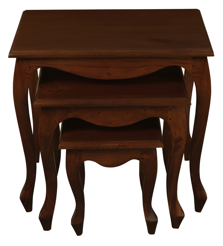 Queen Ann Nest of Table Set of 3 (Mahogany) โ image 3