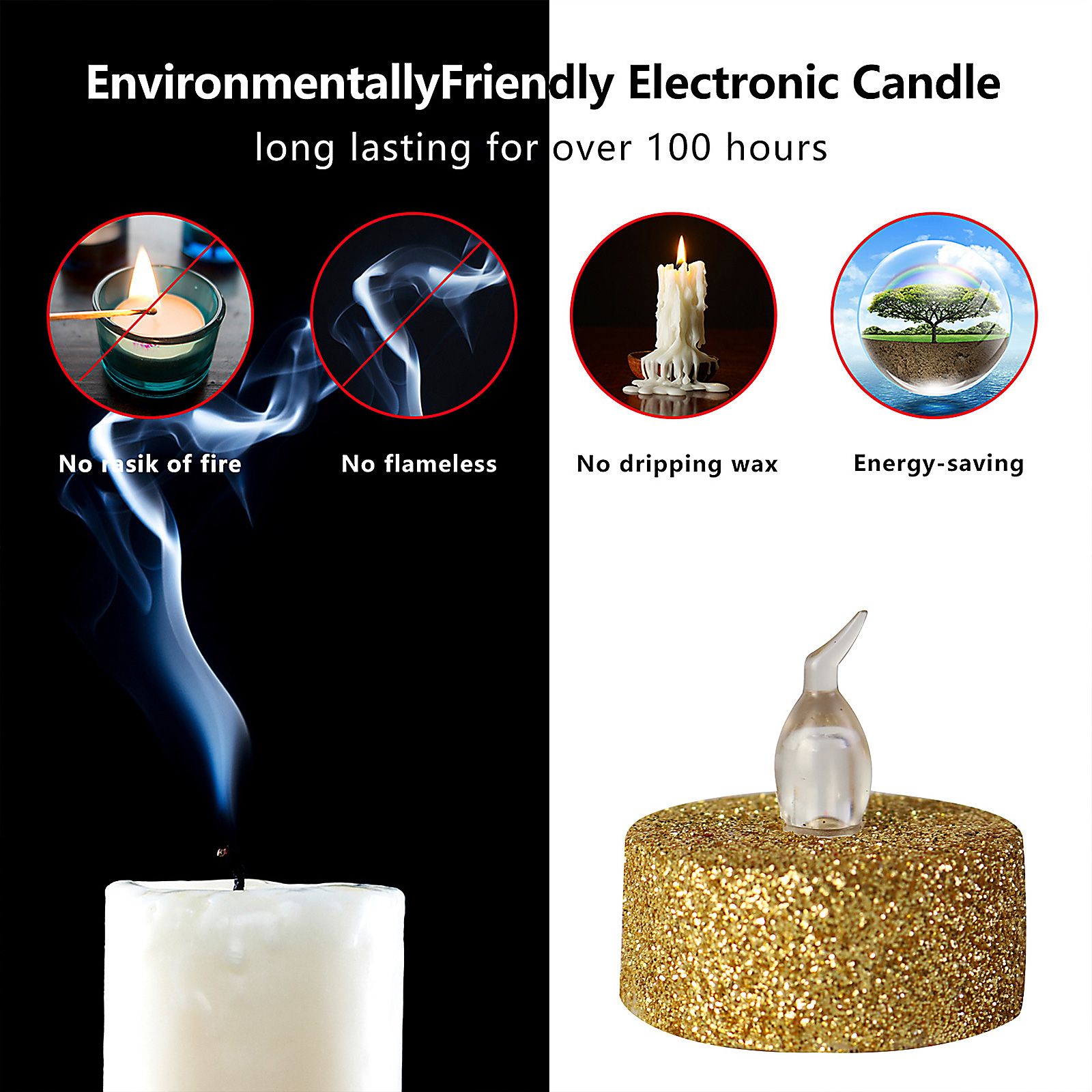 Romantic Proposal Birthday Surprise Tea Wax Christmas Decoration LED Electronic Candle — image 4
