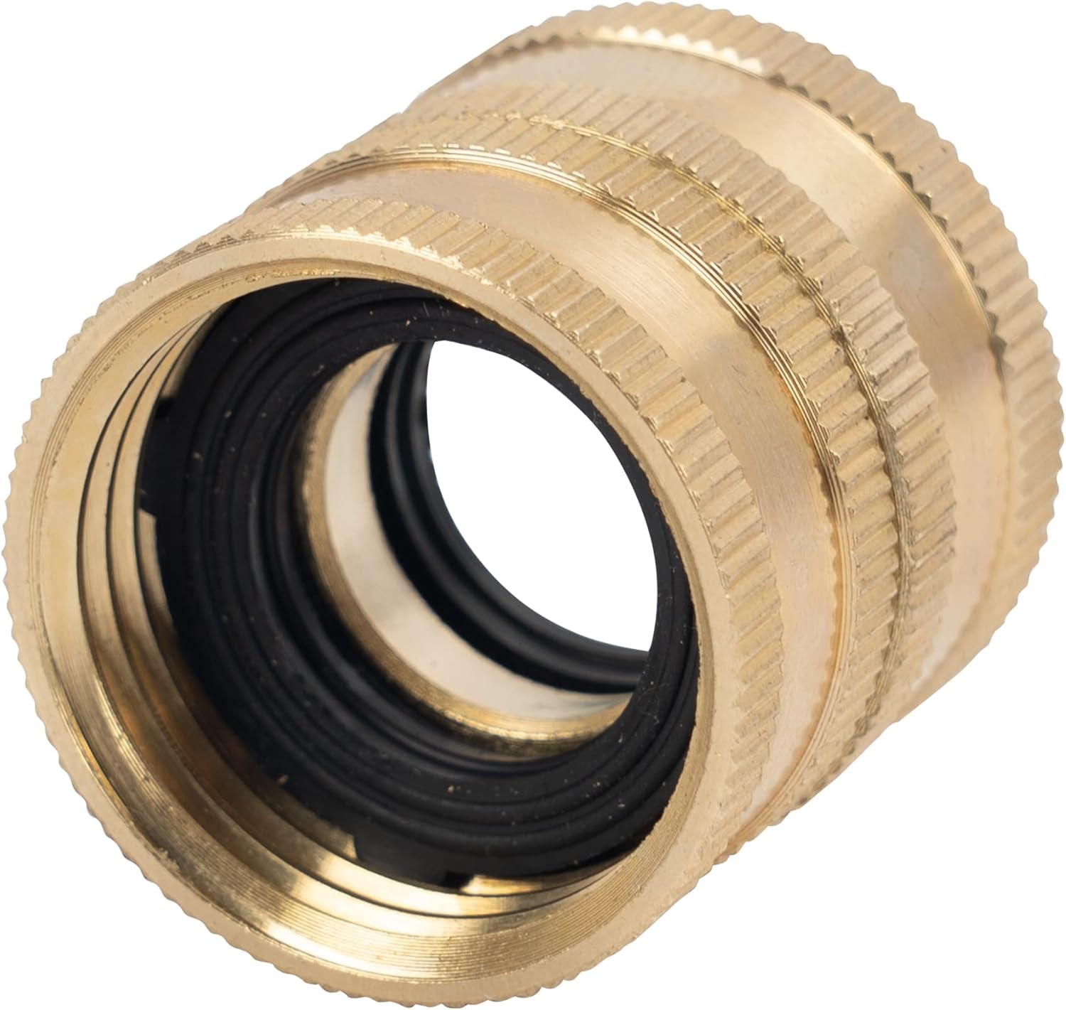 Garden Hose Adapter, 3/4 Inch Solid Brass Hose Connectors, 2 Pack Hose Connector with 2 Extra Washers (Female to Female) โ image 3