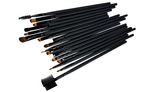32pcs Professional Makeup Brushes, Genuine Goat Hair, Leather Case, Black — image 4