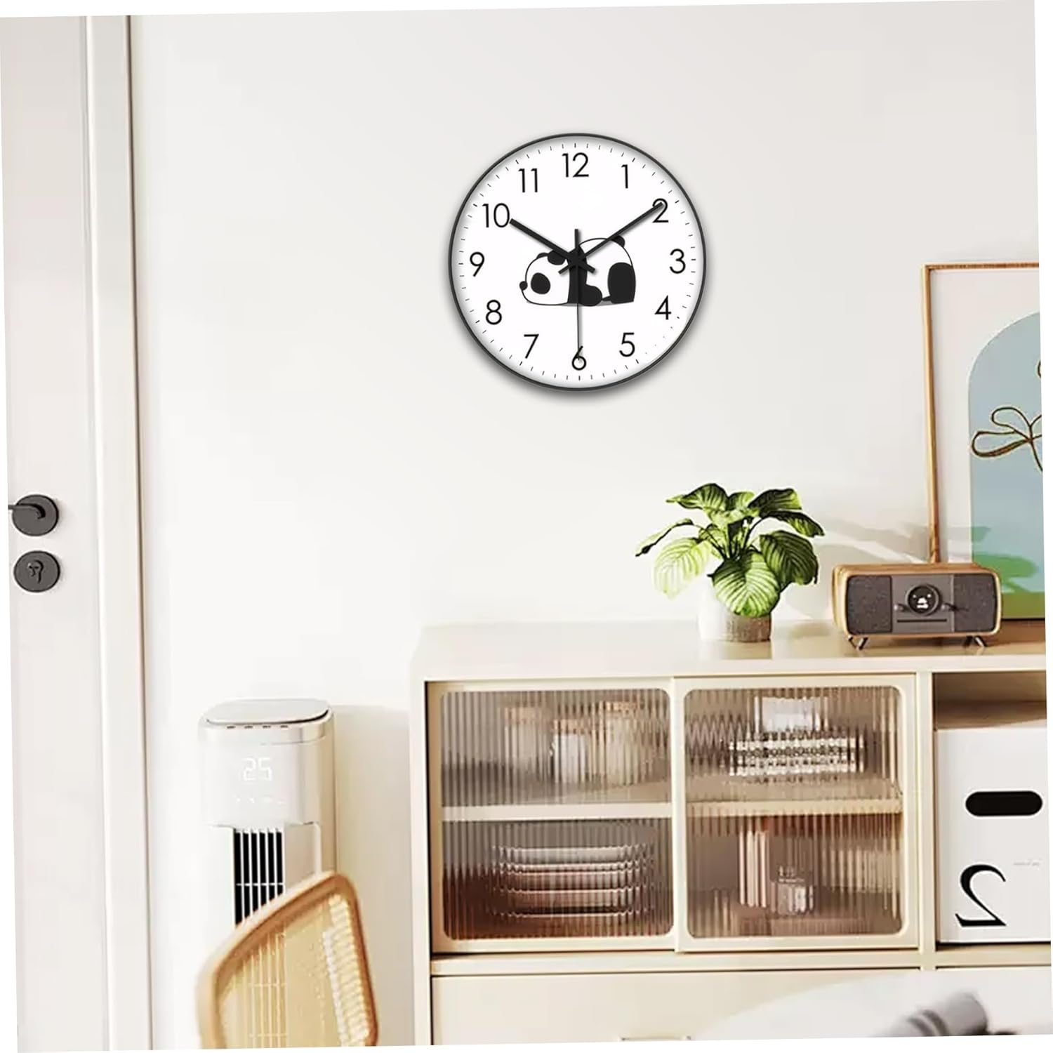Silent Panda Wall Clock with Non-Ticking Analogue Movement for Bedrooms, Kitchens, Offices and Modern Home Decor, White โ image 6
