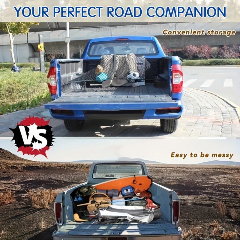 Heavy-Duty Elastic Cargo Net for Truck Beds, Designed to Hold Luggage And Organize Cargo with Strong Hook Fasteners 47.247.2in — image 5