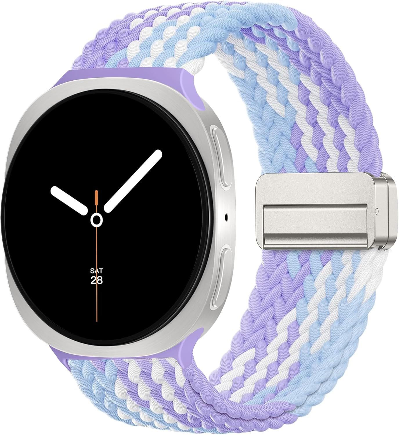 Magnetic Braided Band Compatible with Samsung Galaxy Watch 8 Band 40mm 44mm/Galaxy Watch 8 Classic 46mm Women Men, Stretchy Nylon Fabric Sport Strap — image 2