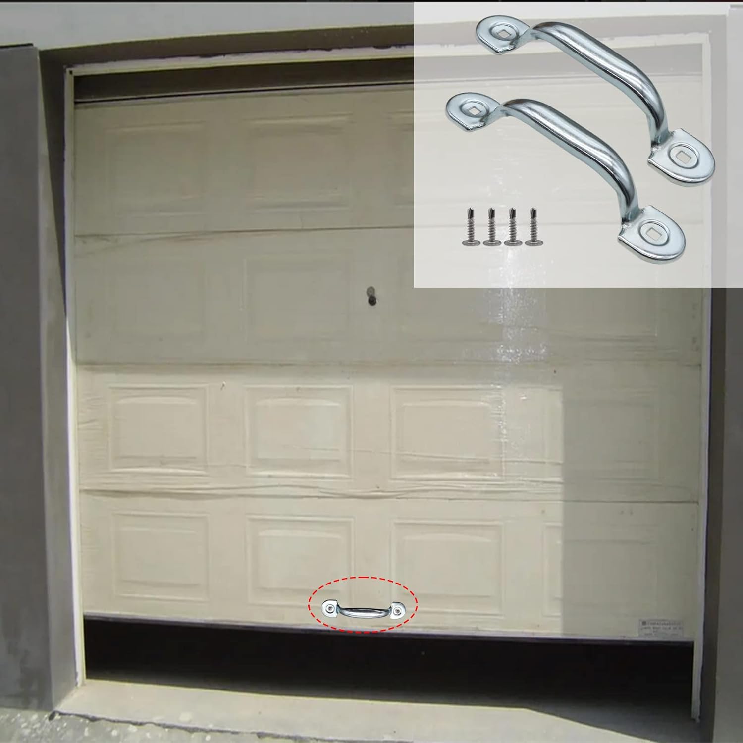 Xadnitu Garage Door Bottom Lift Handle for Most Gate Handles Replacement, Heavy Duty Door Pull Handle for Garage Outdoor Closet (2 Pack) โ image 6