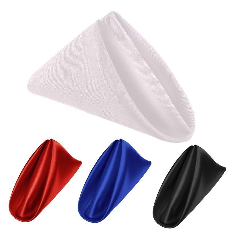 50PCS Polyester Plain Fabric Cotton Napkins For Wedding Cloth pc Table Dinner - Red โ image 3