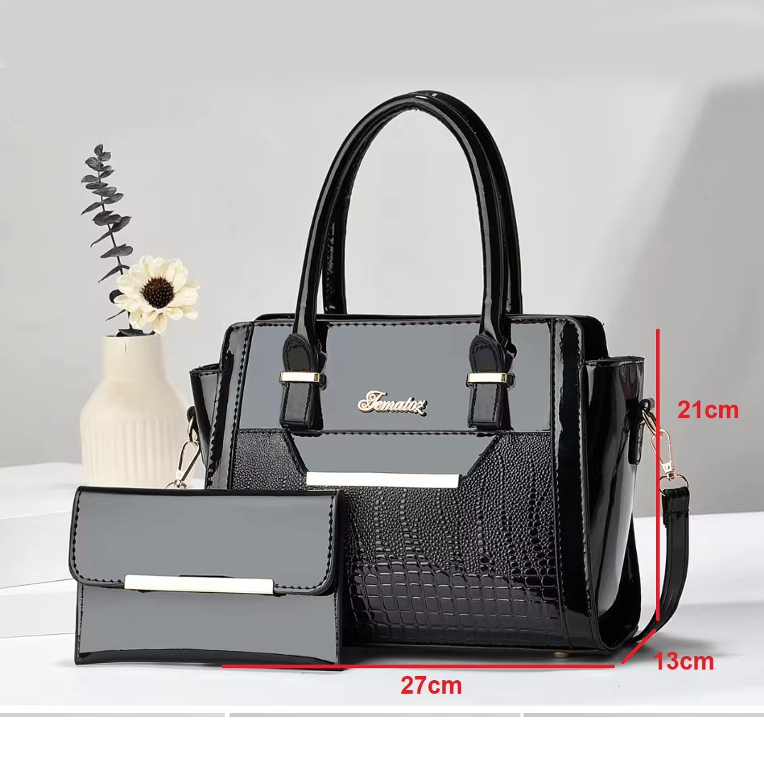 Khaki Women's Handbag Set - Large Capacity 2 Piece Shoulder Bag with Matching Wallet — image 4