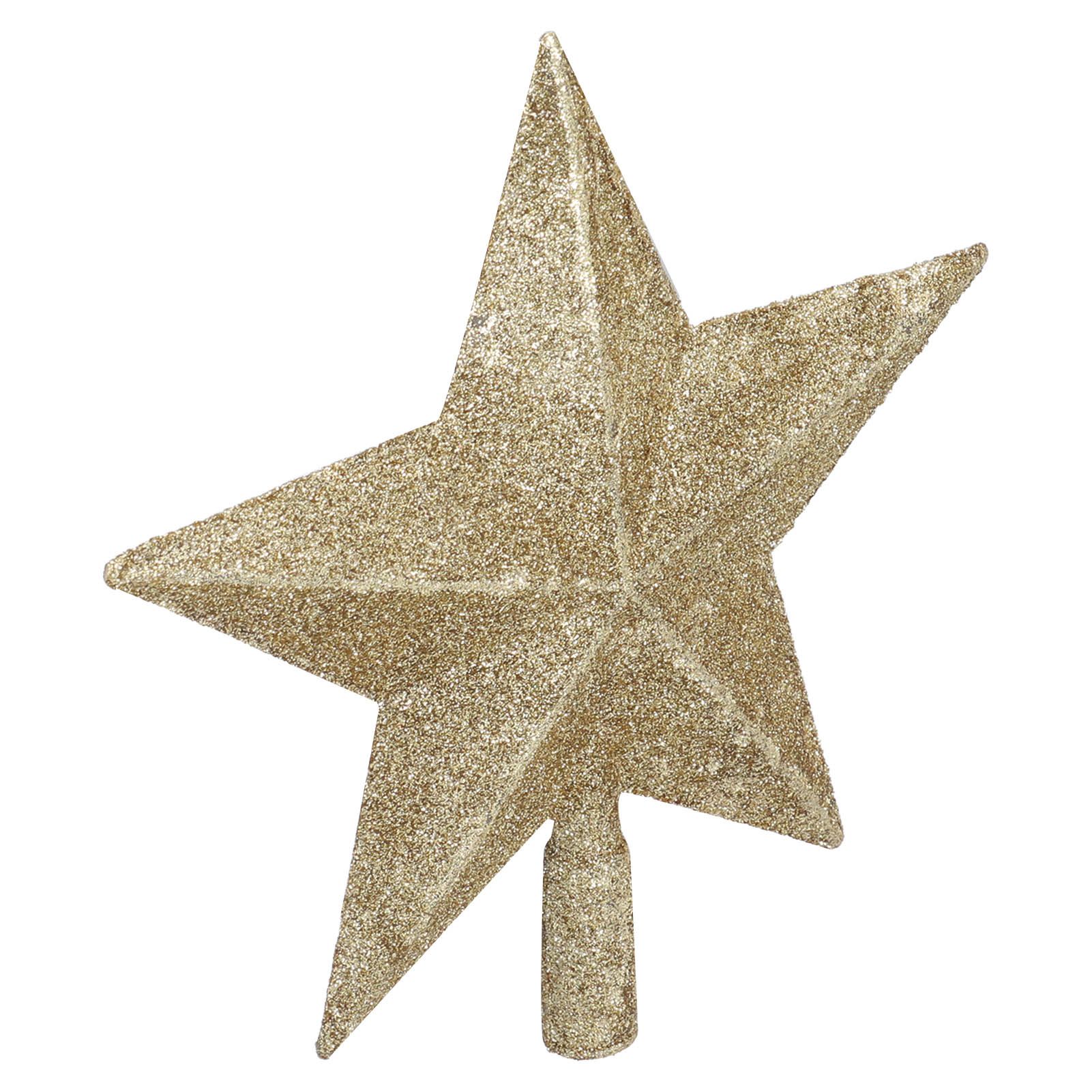 Star Tree Topper Decorated Golden Light Weight Shiny Mini Christmas Tree Topper for Home Shop — image 5