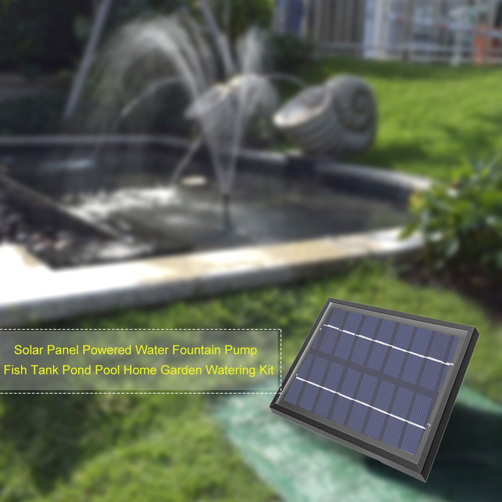 Solar Panel Powered Water Fountain Pump Fish Tank Pond Pool Home Garden Watering Kit β image 2