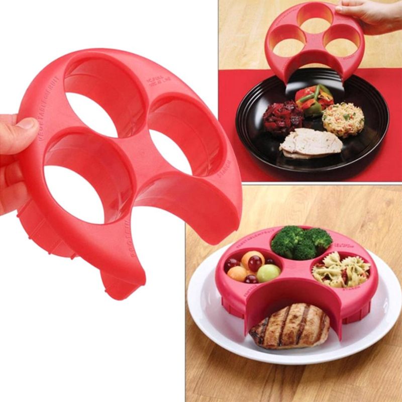 Portion Control Plate, Portable Meal Measure Control Portion Plates for Weight Loss,Compartment Divided Plates Bariatric Plate — image 3