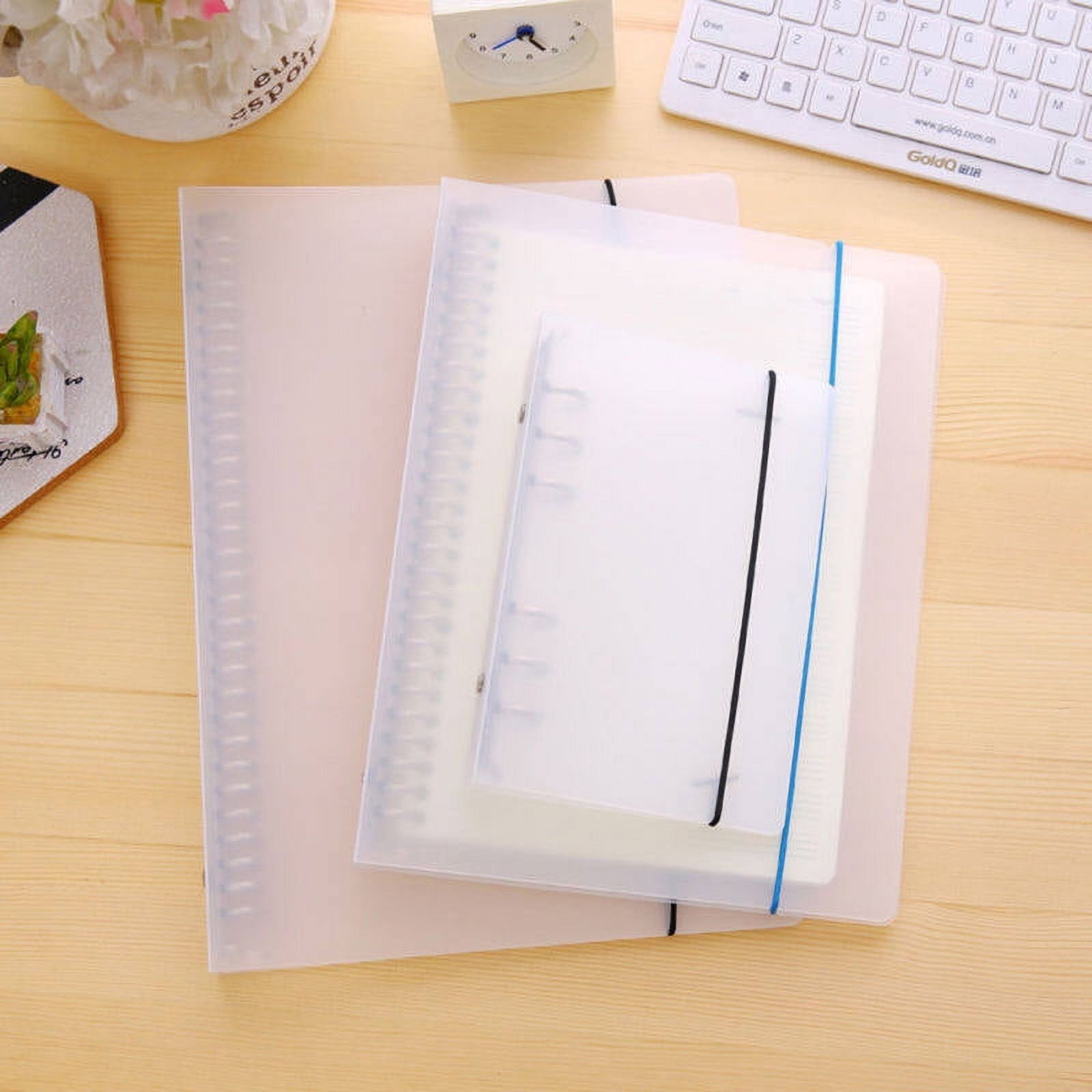 Plastic A5 Cover Round Ring Binder Transparent 1Pack 9.3x7.1x1.6Inch 23.60X18.00X4.00CM Beige โ image 2