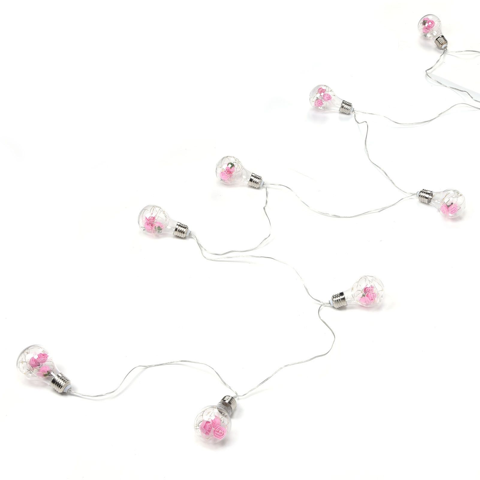 Light String 100LEDs Copper Wire Light String Artificial Rose E27 Bulb Children's Room Bedroom Decorative Lamp — image 6