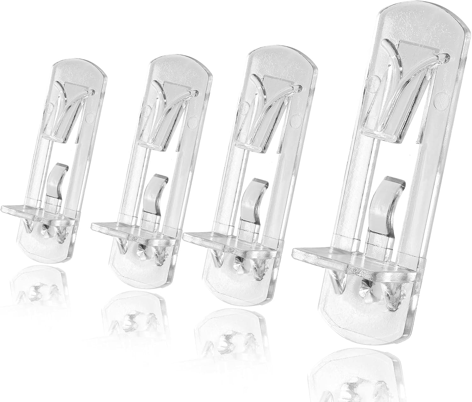 10pcs Locking Shelf Pins โ 5mm Cabinet Shelf Pegs, Clear Plastic Shelf Clips for 3/4" Thick Board