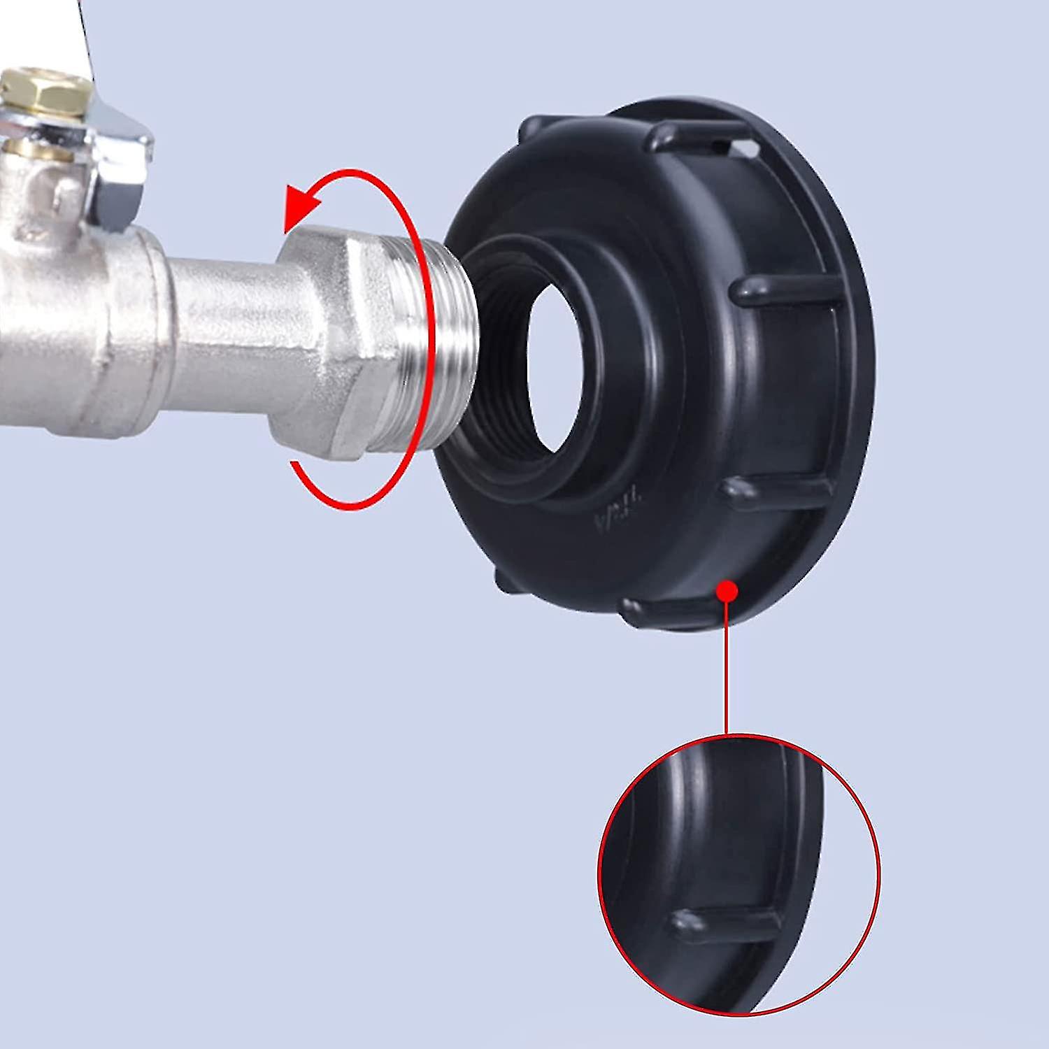 1000L tank tap with garden hose connector, S60x6 IBC tap connection โ image 3