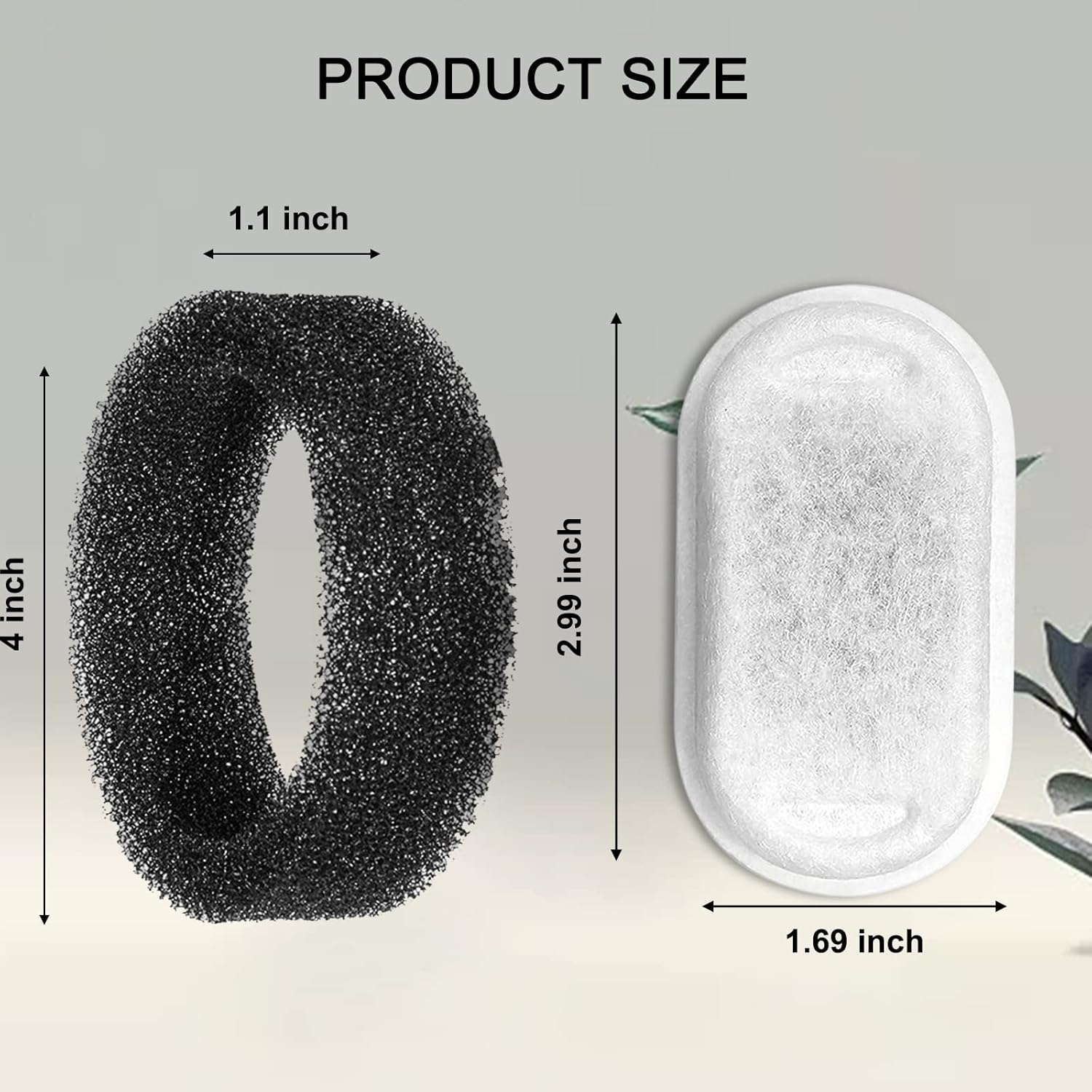 Cat Water Fountain Filters for 108/3.2L& 67oz/2L Stainless Steel Pet Water Dispenser Fountain Filter Replacement with 8 Sponges (8 Filters&8 Sponges) โ image 3