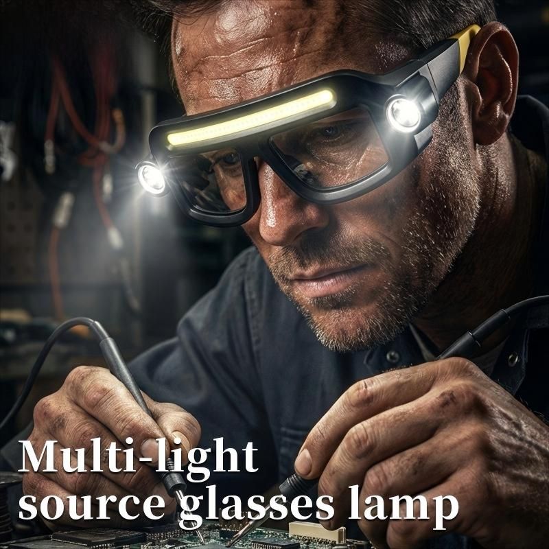LED Glasses Light Rechargeable USB-C - Blue Hands-Free COB and Dual XTE Headlamp, Lightweight IPX4 Wearable Work Light for Camping, Hiking, Repairs โ image 5