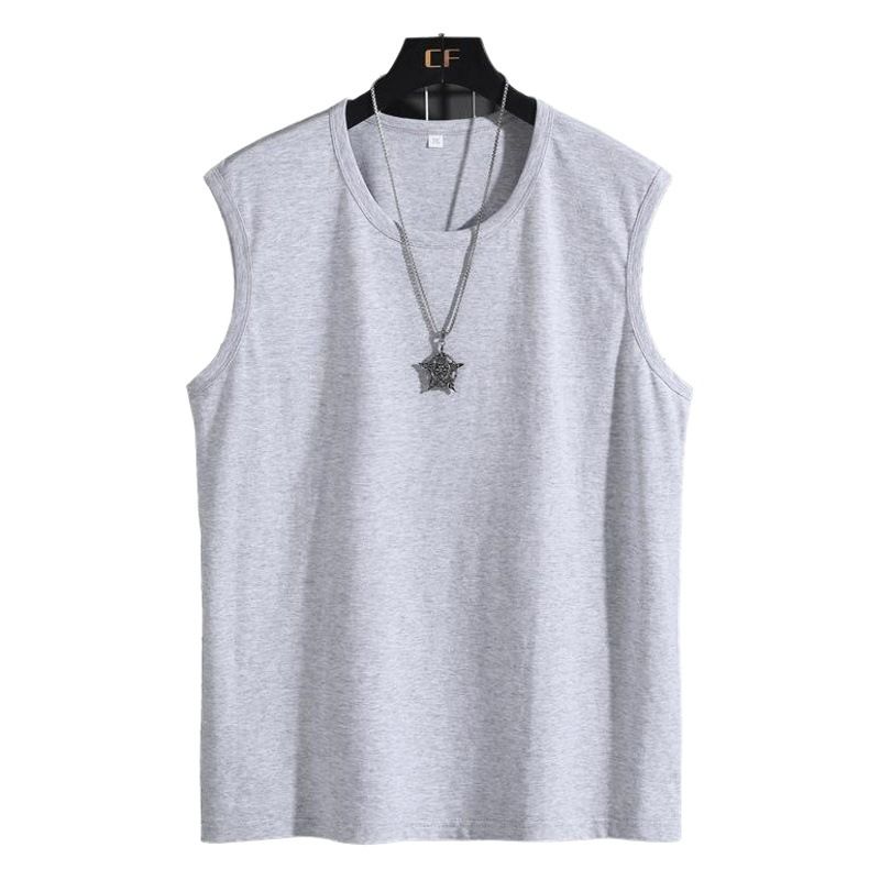 Menma Men Summer Cotton Sleeveless Loose Sports Crewneck Red 9XL โ image 2