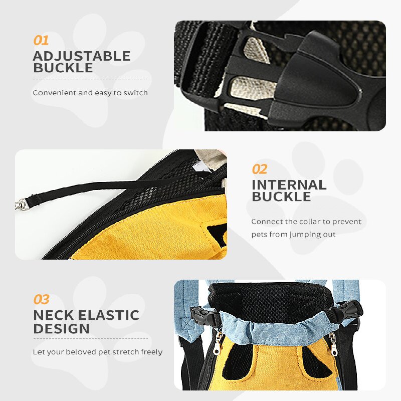 Red and white two-tone style Pet Carrier Backpack Front Chest Pack Legs Out Breathable Mesh for Small Dogs Cats Hiking Travel Hands Free Adjustable — image 4