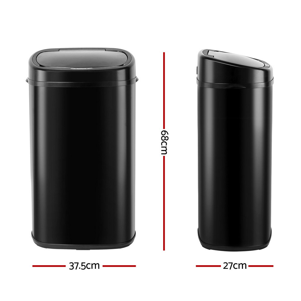 Devanti 58L Motion Sensor Bin Rubbish Automatic Black โ image 2
