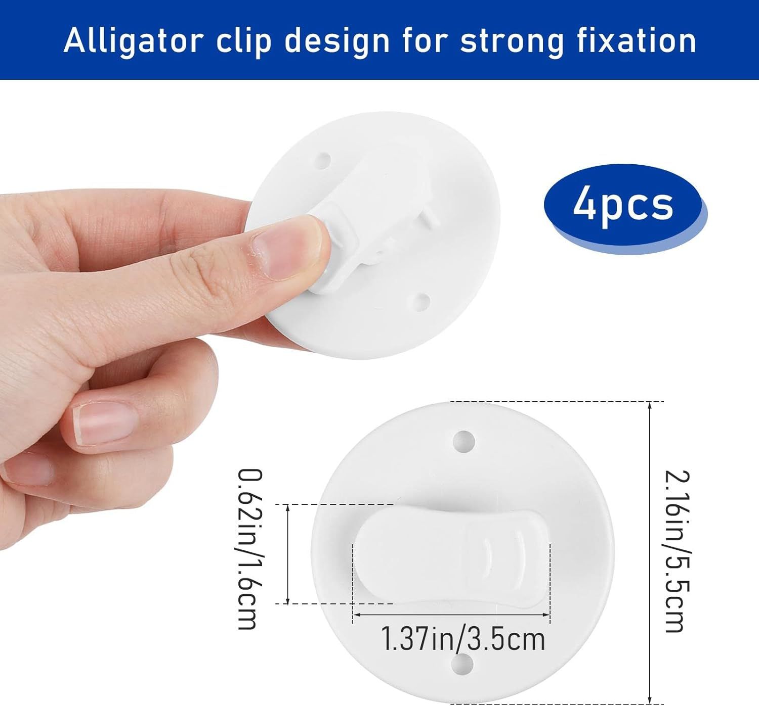 4Pcs Shower Curtain Clips Shower Splash Guard Holder Clear Self Adhesive Windproof Splash Clips Bathroom Curtain Weight Clip for Home — image 3