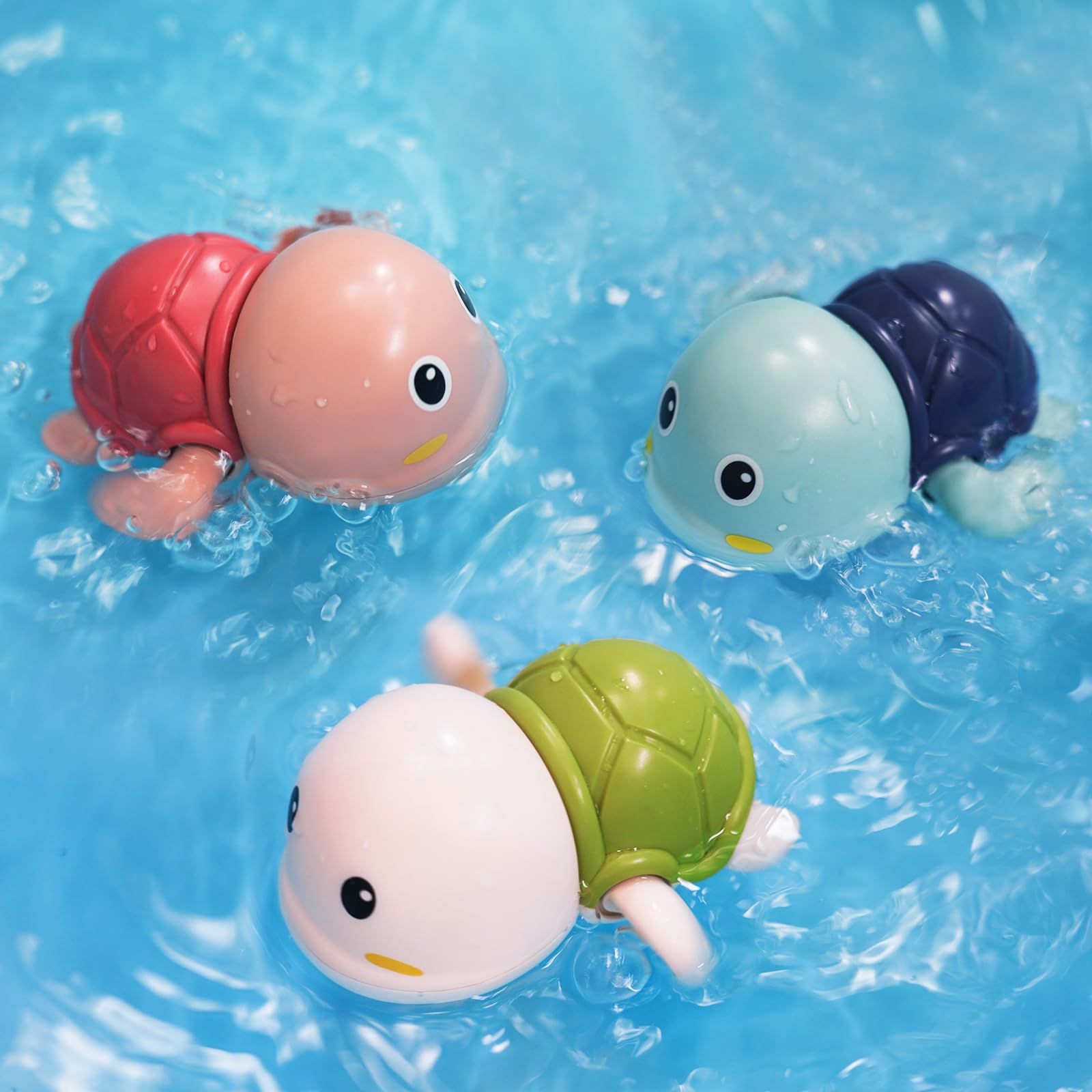 3pcs,Little turtle baby bath toy, children swimming and playing in the water, boys and girls baby playing in the water toy — image 5