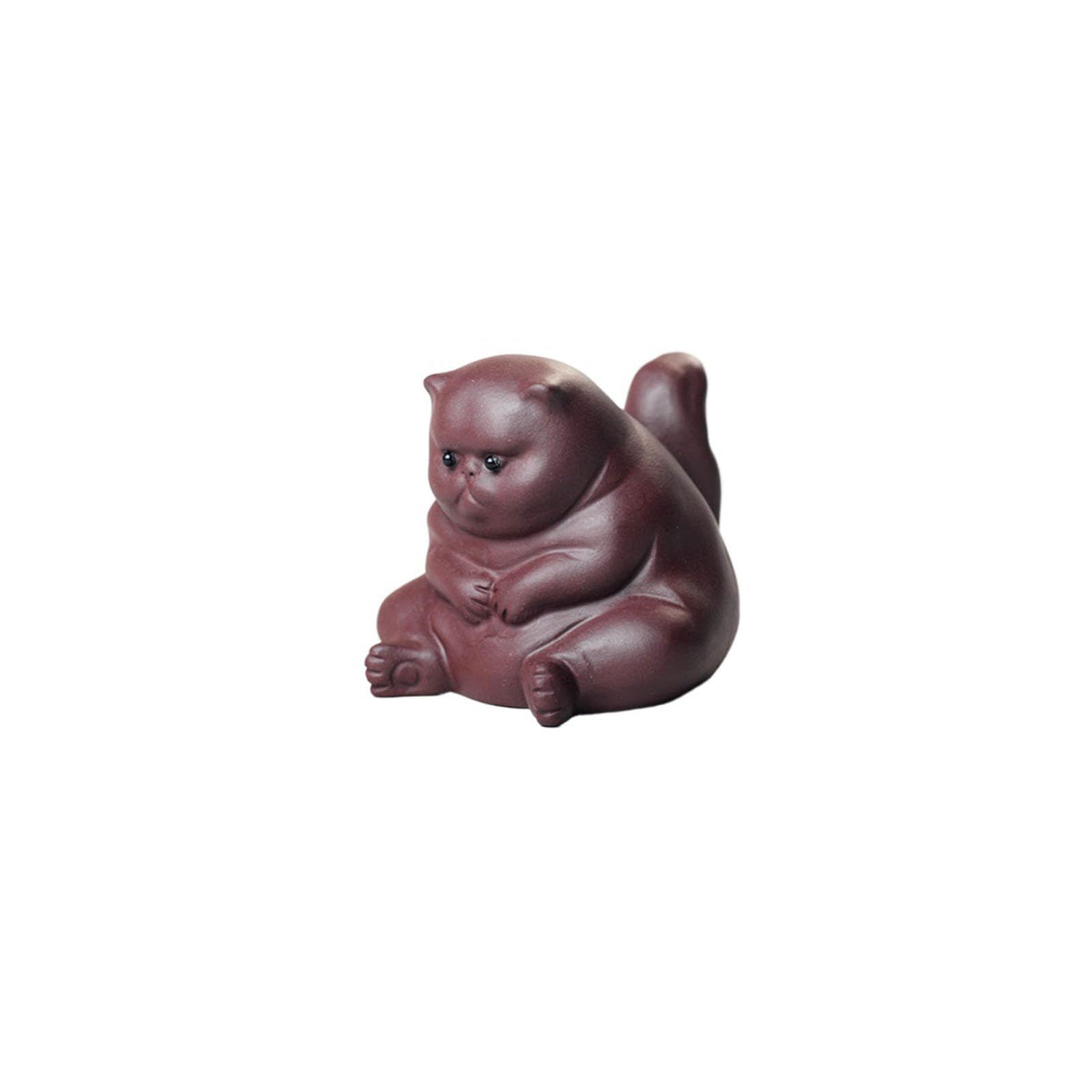 Angry Cat Tea Pet Angry Unhappy Cat Bat Figurine Decoration For Tea Table Desk Tearoom Decoration