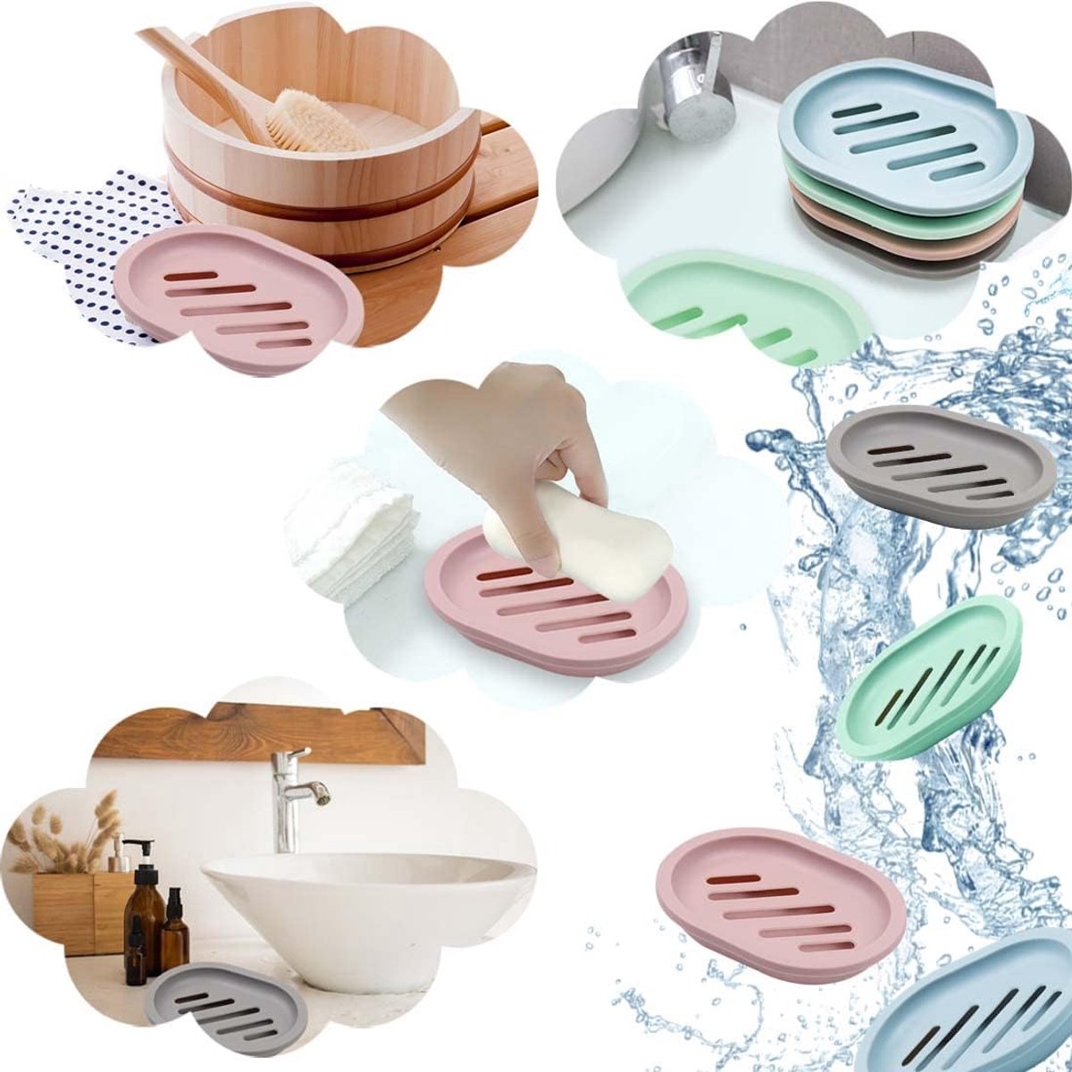 4-Piece Double-Layer Soap Holder - Soap Dish - Soap Holders - for Shower Soap Dish - Small Soap Dish - Portable Bar Soap Case - with Drain - Soap Dish โ image 3